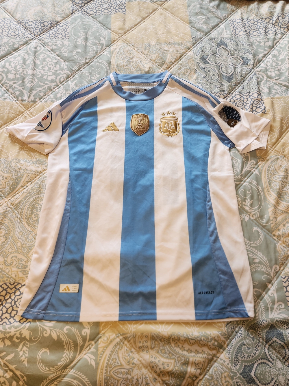 Argentina 2024 Copa America Home Soccer Jersey Messi #10 - Womens L